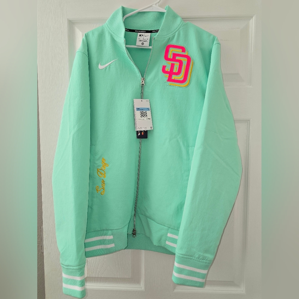 San Diego Padres Nike Mint Jacket with Pink and Yellow Accents